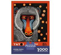 Puzzle Adulte 1000 Pièces Yayoi Kusama Mandrill No.3 Exhibition Poster Puzzles Adultes Vacances À La Maison Activités Amusantes À Faire À La Maison Cadeaux pour Les Amis Et La Famille 52x38cm/1000pcs