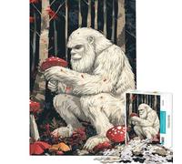 Puzzle Adulte 1000 pièces Yeti avec Champignons Décoration Murale Cadeau Unique pour Anniversaire et Noël (Dimensions 38x52cm)