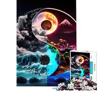 Puzzle Adulte 1000 pièces Yin et Yang Élémentaire Jeu Manuel pour Adultes Décoration Murale Idée Cadeau pour Toute la Famille (Dimensions 75x50cm)