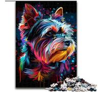 Puzzle Adulte 1000 pièces Yorkshire Terrier en Carton, Jeu Familial interactif, décoration d'intérieur à Faire soi-même, Casse-tête Stimulant, 1000 pièces(26x38cm)