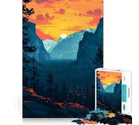 Puzzle Adulte 1000 pièces Yosemite Evening Pixel Art Jeu de précision, Jouet cérébral Intelligent pour Passer Le Temps Libre, Cadeau d'anniversaire pour l'esprit (38x26cm)