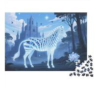 Puzzle Adulte 1000 Pièces Zèbre Lumineux Multicolore 3D, Puzzle en Bois, Adultes Et Enfants À Partir De 14 Ans, Hands on Game, Famille Décoration, Cadeau Unique 1000pcs (75x50cm)
