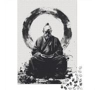 Puzzle Adulte 1000 Pièces, Zen Master in Meditation, 70x50cm/1000pcs, Pièces Blanches pour Un Tri Pratique; À Reprendre Facilement Le Lendemain