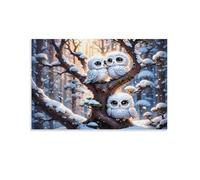 Puzzle Adulte 1000 PiècesFamille de Chouettes harfangs des neigesPuzzles pour Adultes Jeu éducatif Défi Jouets 1000 Pièces Puzzles pour Adultes Enfants 38x52cm