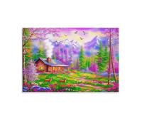 Puzzle Adulte 1000 PiècesScène de Chalet de montagnePuzzles pour Adultes Jeu éducatif Défi Jouets 1000 Pièces Puzzles pour Adultes Enfants 38x52cm
