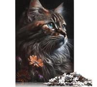 Puzzle adulte 1000 puzzles mignons avec expressions de chats, puzzles pour adultes, jeu éducatif, défi, jouet, 1000 pièces (38x26 cm)