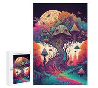 Puzzle adulte 1000pcs Fantasy Mushroom Forest - 1 puzzle adulte - jouet anti-stress - assemblage du modèle - activités amusantes pour la maison 1000 pièces