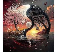 Puzzle Adulte 120 pièces 20 x 20 cm Puzzles pour Adultes Jeu éducatif défi Jouet DIY Puzzle Activité Familiale Parfaite(Arbre paysager Yin-Yang)