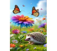 Puzzle Adulte 120 Pièces Fleurs Papillon Hérisson 25 x 20 cm Classique Puzzles Jeu Éducatif Défi Divertissement Créatif Puzzle 120 Pieces Adulte