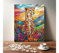 Puzzle Adulte 1200 Pièces Animal Léopard Fleur 75 x 50 cm Puzzles pour Adultes Jeu éducatif Puzzle Impossible Puzzles 1200 Pièces Adultes