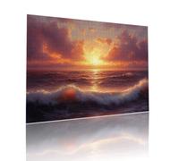 Puzzle Adulte 1314 pièces Coucher Soleil Flots Puzzles Classiques pour Adultes et Enfants à Partir de 6 Ans éducatif Jouets, Qualité Supérieure Mystery Éducatif Challenge, pour Cadeaux 50x75cm t-564