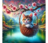 Puzzle Adulte 150 Pièces, Bricolage Puzzle Chat du Panier, Puzzles Impossible 150 Pieces, Jeu de Famille Team Building, Cadeau pour Les Amants ou Les Amis, Unique Home Decor