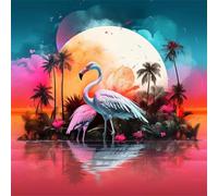 Puzzle Adulte 150 Pièces, Bricolage Puzzle Flamant Rose de l'île, Puzzles Impossible 150 Pieces, Jeu de Famille Team Building, Cadeau pour Les Amants ou Les Amis, Unique Home Decor