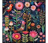 Puzzle Adulte 150 Pièces, Bricolage Puzzle Fleurs Oiseaux Abstraits, Puzzles Impossible 150 Pieces, Jeu de Famille Team Building, Cadeau pour Les Amants ou Les Amis, Unique Home Decor