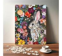 Puzzle Adulte 150 Pièces Fleurs Animaux Lapins 35 x 25 cm Puzzles pour Adultes Jeu éducatif Puzzle Impossible Puzzles 150 Pièces Adultes