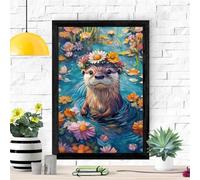 Puzzle Adulte 150 Pièces Loutre Animal Fleur 35 x 25 cm Puzzles pour Adultes Jeu éducatif Puzzle Impossible Puzzles 150 Pièces Adultes