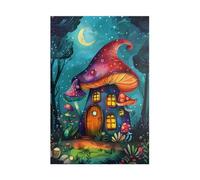 Puzzle Adulte 150 Pièces Maison Champignon Lunaire 35 x 25 cm Puzzles pour Adultes Jeu éducatif Puzzle Impossible Puzzles 150 Pièces Adultes