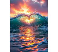 Puzzle Adulte 150 Pièces Vagues Coucher Soleil 35 x 25 cm Puzzles pour Adultes Jeu éducatif Puzzle Impossible Puzzles 150 Pièces Adultes