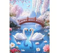 Puzzle Adulte 1500 Pièces 87x57 cm Puzzles pour Adultes Jeu éducatif Défi Jouets 1500 pièces Puzzles pour Adulte Familial Parfait - Les cygnes du lac Bridge