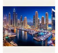 Puzzle Adulte 1500 Pièces 87x57 cm Puzzles pour Adultes Jeu éducatif Défi Jouets 1500 pièces Puzzles pour Adulte Familial Parfait - Paysage Urbain Port