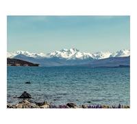 Puzzle Adulte 1500 Pièces,Activité Anti-Stress-Lac,Montagnes,Fleurs,Rivage,Eau,Paysage 87x57cm