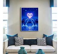 Puzzle Adulte 1500 pièces Couple de Dauphins Bleus 87x57 cm Puzzles pour Adultes Jeu éducatif Défi Jouets 1500 Pièces Puzzles pour Décoration de la Maison