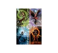 Puzzle Adulte 1500 pieces - Les 4 elements de la Magie, Collection Anne Stokes - Astrologie, Zodiaque - Set puzzle + carte