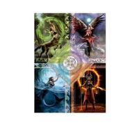 Puzzle Adulte 1500 Pieces - Les 4 Elements de la Magie pour Anne Stokes Collection - Astrologie, Zodiaque - Set Puzzle + Carte