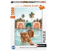 Puzzle adulte 1500 pièces Nathan « Baignade royale » Paul Fuentes Photo d'Art 84 x 60 cm Tons pastel