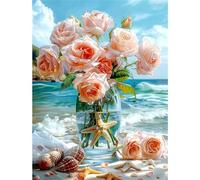 Puzzle Adulte 1500 Pièces Plage des Roses Roses 87 x 57 cm Puzzles pour Adultes Jeu éducatif Défi Jouets 1500 pièces Puzzles pour Adultes pour Jeux d'activités Familiales