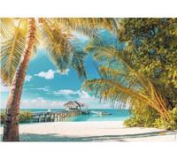 Puzzle Adulte 1500 Pieces - Plage paradisiaque - Paysage - Set Collection Evasion + Carte Tigre