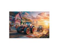 Puzzle Adulte 1500 Piècesscène de Course de tracteurs1500 Pièces DIY, Divertissement créatif, Puzzle Classiques pour Les Adultes et Les Enfants à partir de 14 Ans 57x87cm