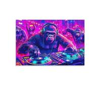 Puzzle Adulte 1500 PiècesSoirée DJ GorillaPuzzles pour Adultes Jeu éducatif Défi Jouets 1500 Pièces Puzzles pour Adultes Enfants 57x87cm