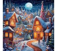 Puzzle Adulte 200 pièces 28 x 28 cm Puzzles pour Adultes Jeu éducatif défi Jouet DIY Puzzle Activité Familiale Parfaite(Paysages ruraux d'hiver)