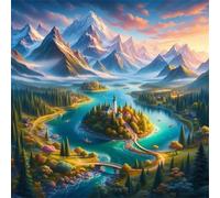Puzzle Adulte 200 Pièces 28x28 cm Puzzles pour Adultes Jeu éducatif Défi Jouets 200 pièces Puzzles pour Adulte, Puzzle Familial Parfait Villages des Montagnes enneigées