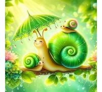 Puzzle Adulte 200 Pièces 28x28 cm Puzzles pour Adultes Jeu éducatif Défi Jouets 200 pièces Puzzles pour Adulte, Puzzle Familial Parfait Escargots Verts Mignons