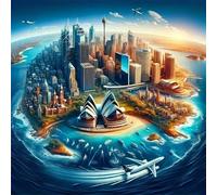 Puzzle Adulte 200 Pièces 28x28 cm Puzzles pour Adultes Jeu éducatif Défi Jouets 200 pièces Puzzles pour Adulte, Puzzle Familial Parfait Paysage de la Ville insulaire