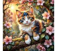 Puzzle Adulte 200 Pièces, Bricolage Puzzle Branche du Chat Orange, Puzzles Impossible 200 Pieces, Jeu de Famille Team Building, Cadeau pour Les Amants ou Les Amis, Unique Home Decor