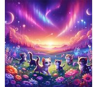 Puzzle Adulte 200 Pièces, Bricolage Puzzle Chat Aurora, Puzzles Impossible 200 Pieces, Jeu de Famille Team Building, Cadeau pour Les Amants ou Les Amis, Unique Home Decor