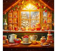 Puzzle Adulte 200 Pièces, Bricolage Puzzle Desserts de Noël, Puzzles Impossible 200 Pieces, Jeu de Famille Team Building, Cadeau pour Les Amants ou Les Amis, Unique Home Decor