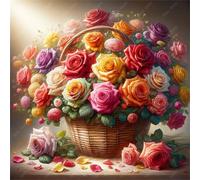 Puzzle Adulte 200 Pièces, Bricolage Puzzle Panier de Roses, Puzzles Impossible 200 Pieces, Jeu de Famille Team Building, Cadeau pour Les Amants ou Les Amis, Unique Home Decor
