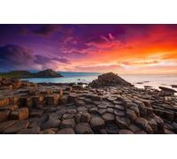 Puzzle Adulte 200 pièces Chaussée des Géants Coucher de Soleil Irlande du Nord Royaume-Uni 35 x 25 cm