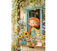 Puzzle Adulte 200 Pièces Chienne Fille Fleurs 35 x 25 cm Classique Puzzles Jeu Éducatif Défi Divertissement Créatif Puzzle 200 Pieces Adulte