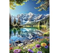 Puzzle Adulte 200 pièces Fleurs des Lacs de Montagne 35x25 cm Puzzles pour Adultes Jeu éducatif Défi Jouets 200 Pièces Puzzles pour Décoration de la Maison