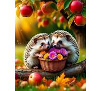 Puzzle Adulte 200 pièces Hérissons Marguerite des Fruits 35x25 cm Puzzles pour Adultes Jeu éducatif Défi Jouets 200 Pièces Puzzles pour Décoration de la Maison