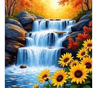 Puzzle Adulte 200 Pieces, Puzzles Classiques Qualité Supérieure Cascade Sunset Tree, Bricolage Divertissement Créatif Jeux, Puzzles pour la Décoration Maison Cadeau