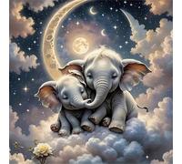 Puzzle Adulte 200 Pieces, Puzzles Classiques Qualité Supérieure Nuage de Lune éléphant, Bricolage Divertissement Créatif Jeux, Puzzles pour la Décoration Maison Cadeau