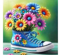 Puzzle Adulte 200 Pieces, Puzzles Classiques Qualité Supérieure Toile Chaussures Fleur, Bricolage Divertissement Créatif Jeux, Puzzles pour la Décoration Maison Cadeau