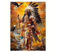 Puzzle Adulte 2000 Pièces 100x70 cm Puzzles pour Adultes Jeu éducatif Défi Jouets 2000 pièces Puzzles pour Adulte Familial Parfait - Aigle Indien Vintage