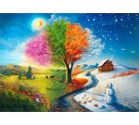 Puzzle Adulte 2000 Pièces 100x70 cm Puzzles pour Adultes Jeu éducatif Défi Jouets 2000 pièces Puzzles pour Adulte Familial Parfait - Paysage d'arbres des Quatre Saisons